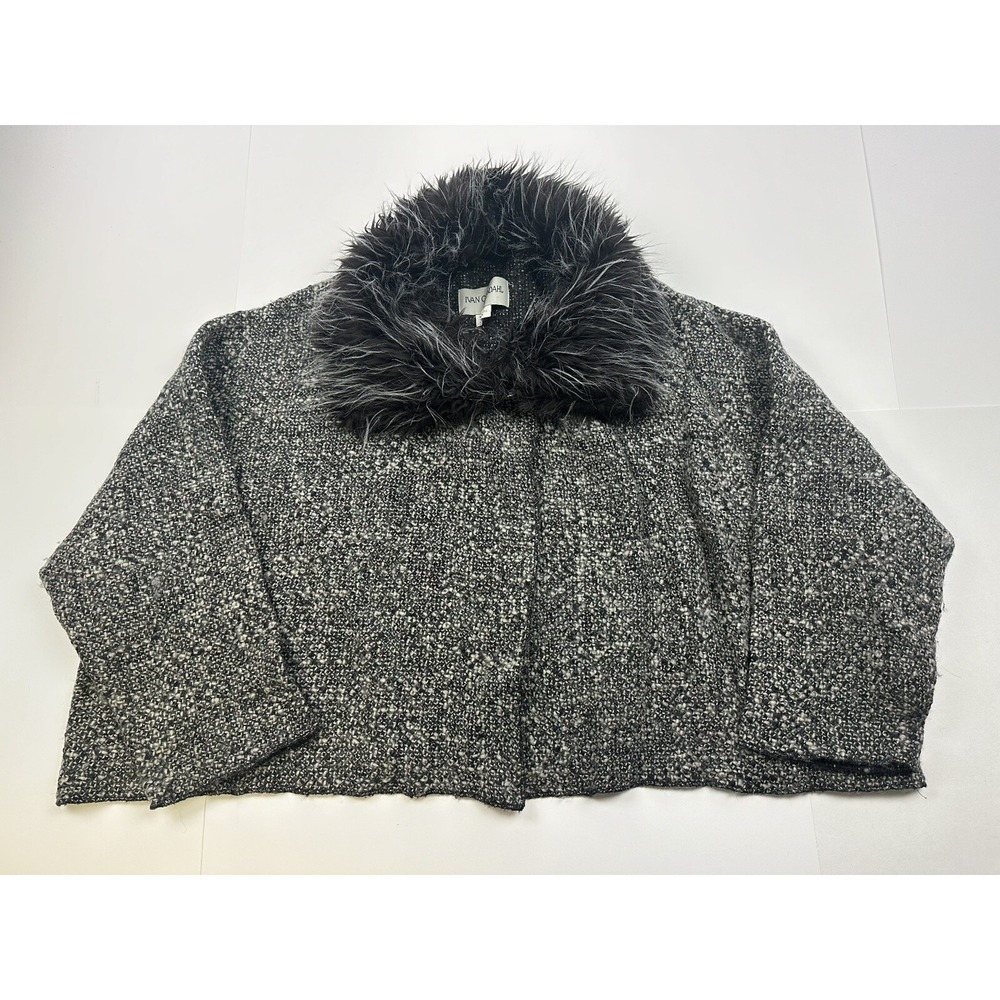 Ivan Grundahl Women Wool Gray Wrap Cardigan Sweater Size 36 Collar Cropped